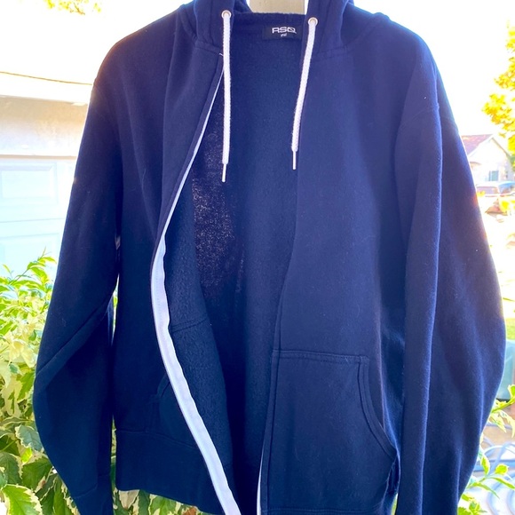 RSQ BOY’S NAVY BLUE ZIP UP FLEECE HOODIE Size SMALL EUC - Picture 1 of 11